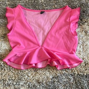 Pink Summer Top (Deep Neckline)